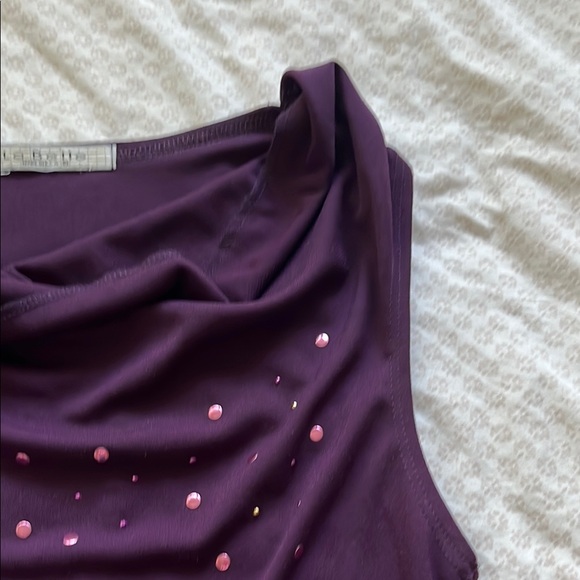 La Belle Deep Purple Blouse with Sequins - Picture 11 of 14